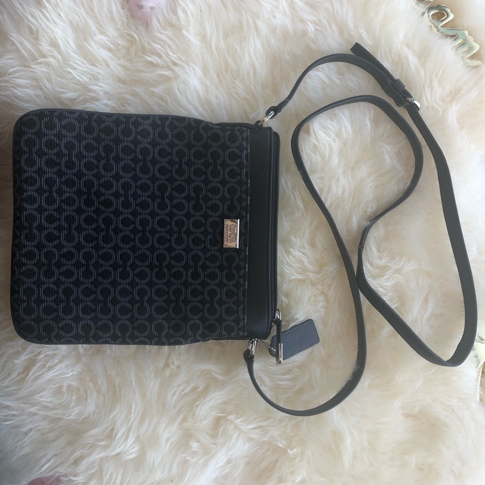 NWOT Coach Faux Leather + Fabric Crossbody Bag with Silver Hardware